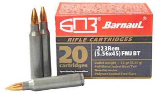 223 Rem 55 Grain Full Metal Jacket Boat Tail 20 Rounds Barnaul Ammunition 223 Remington